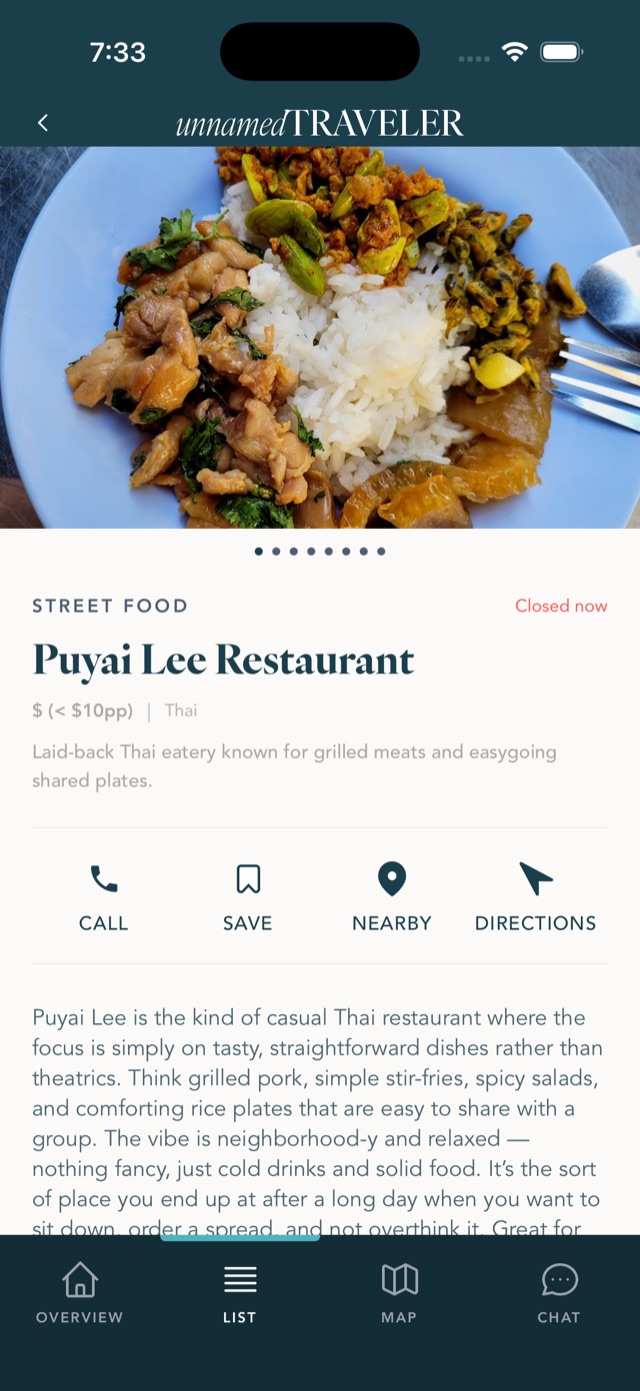 Bangkok place detail screen in the app
